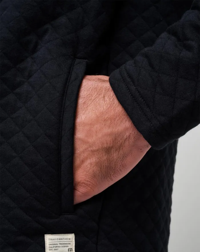 Men Quarter Zips TravisMathew TRANSATLANTIC QUARTER ZIP Black Men Quarter Zips TravisMathew TRANSATLANTIC QUARTER ZIP Black