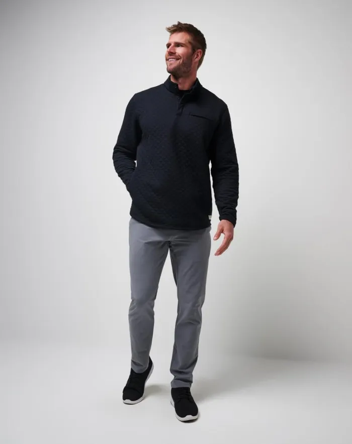 Men Quarter Zips TravisMathew TRANSATLANTIC QUARTER ZIP Black Men Quarter Zips TravisMathew TRANSATLANTIC QUARTER ZIP Black