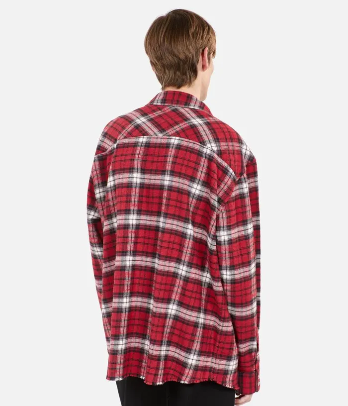 Men Red And White Checked Overshirt THE KOOPLES Shirts