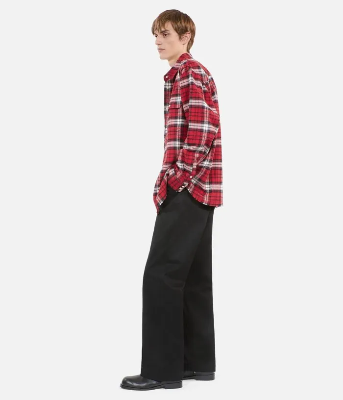 Men Red And White Checked Overshirt THE KOOPLES Shirts