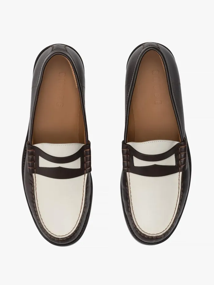 Men Rhude Footwear BICOLOR SLIP ON LOAFER Brownwhite