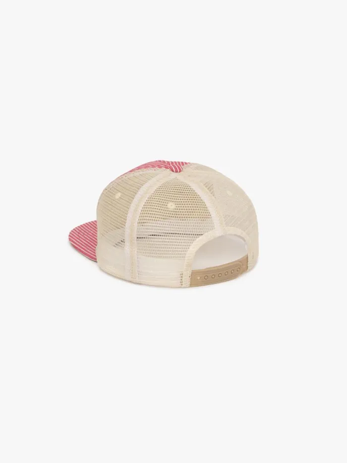 Men Rhude Hats RED STRIPED TOBACCO TRUCKER HAT Offwhite
