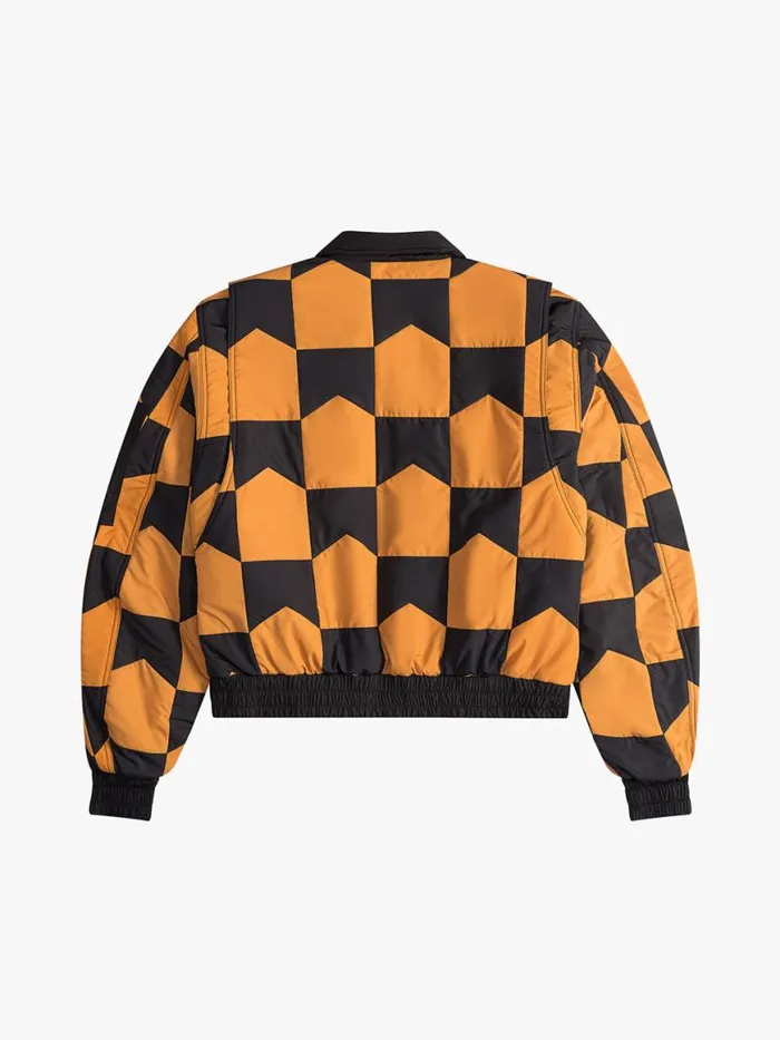 Men Rhude Outerwear CHEVRON QUILTED MA1 JACKET Blackorange