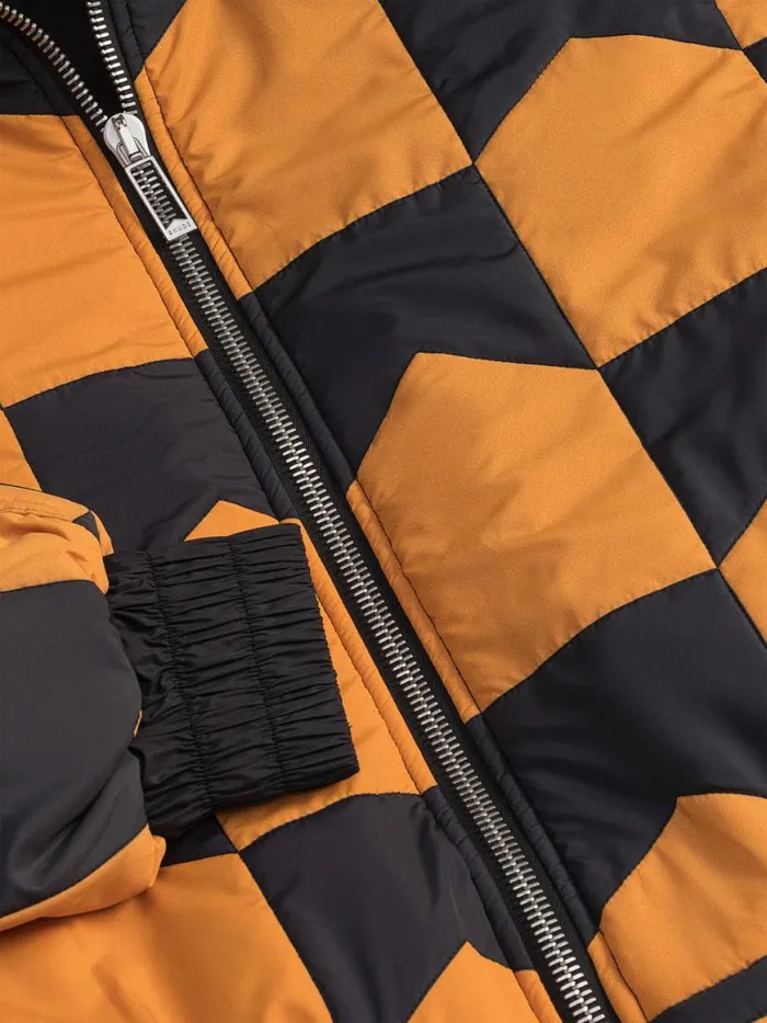 Men Rhude Outerwear CHEVRON QUILTED MA1 JACKET Blackorange