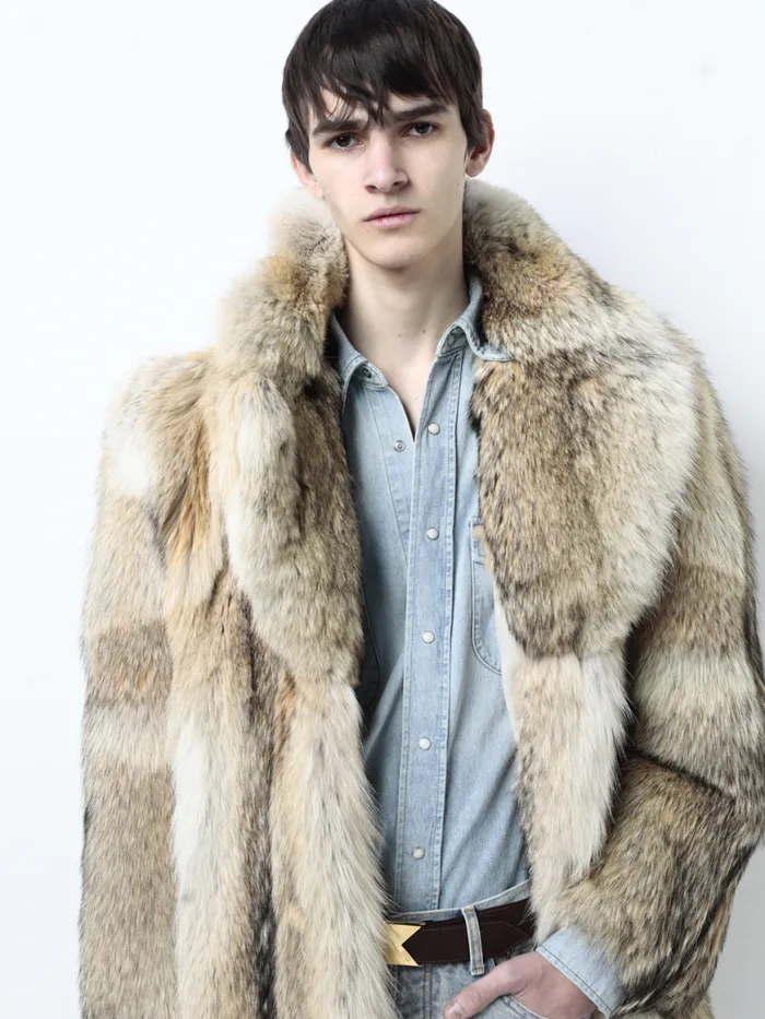Men Rhude Outerwear VINTAGE FUR COAT Light Beige