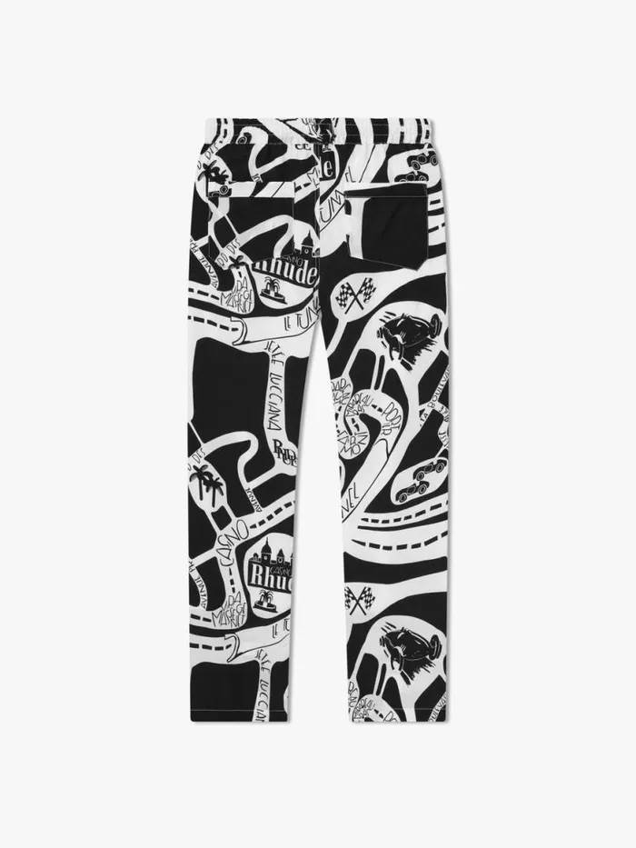 Men Rhude Pants STRADA SILK PANT Blackwhite