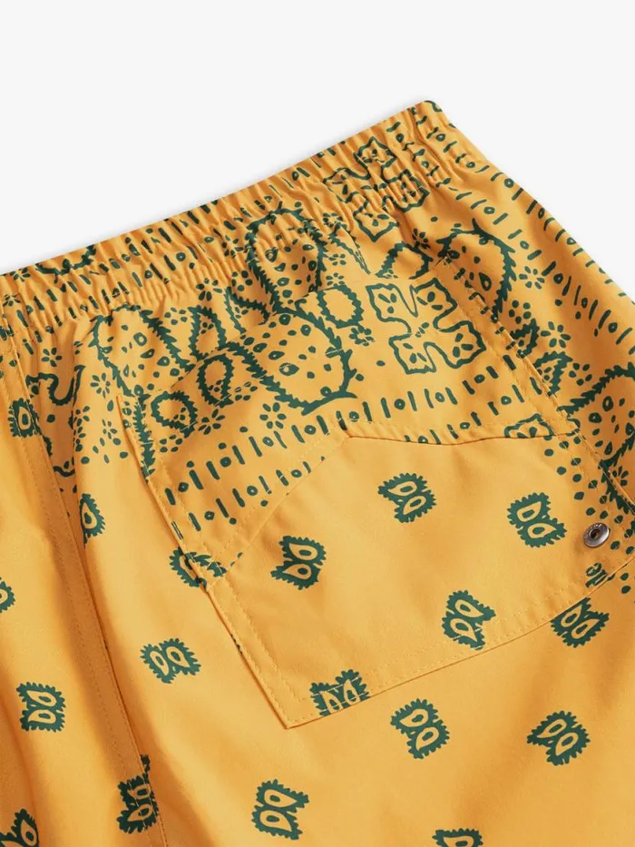 Men Rhude Shorts BANDANA PRINT SWIM TRUNKS Yellowgreen
