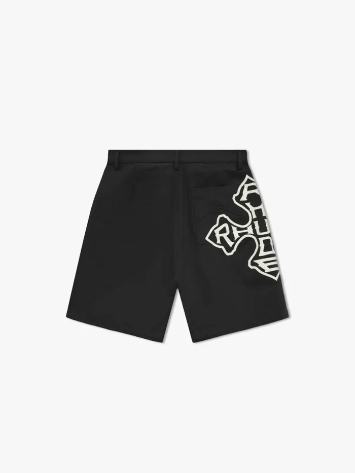 Men Rhude Shorts CROSS LOGO TWILL SHORT Olive Tan Mustard