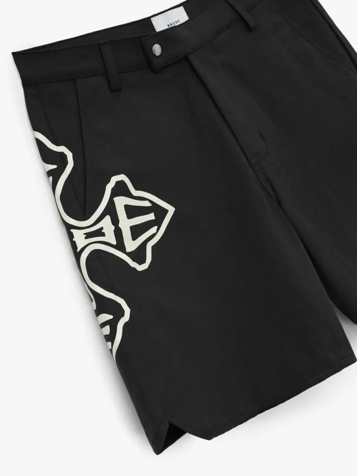 Men Rhude Shorts CROSS LOGO TWILL SHORT Olive Tan Mustard