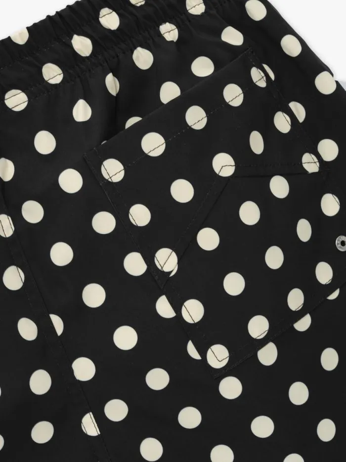 Men Rhude Shorts LOGO POLKA DOT SWIM SHORT Blackwhite