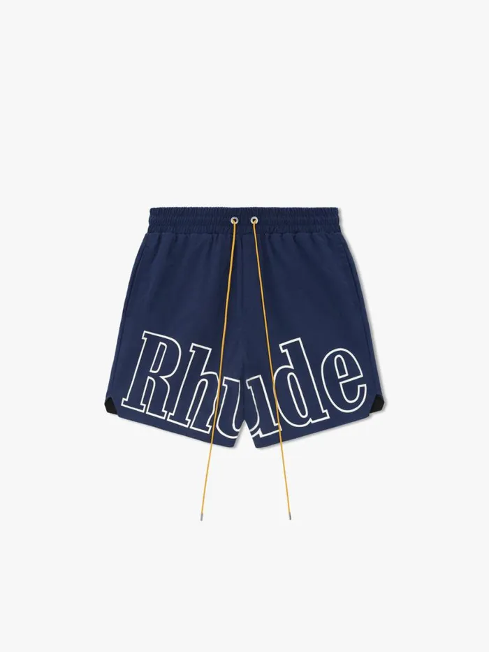 Men Rhude Shorts LOGO TRACK SHORT Navy