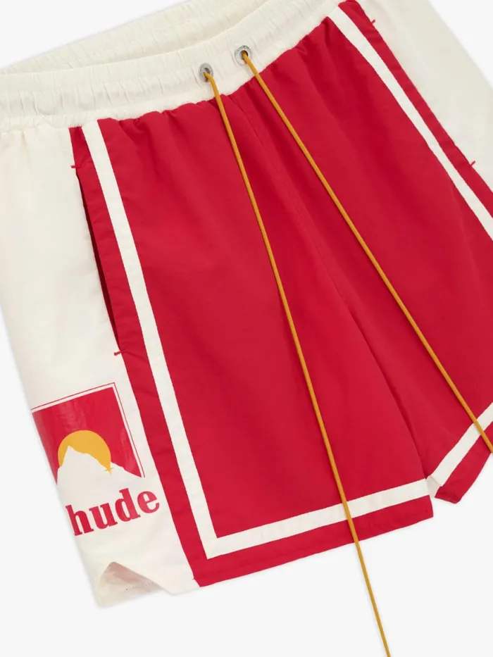 Men Rhude Shorts MOONLIGHT SHORT Red