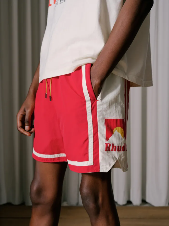 Men Rhude Shorts MOONLIGHT SHORT Red