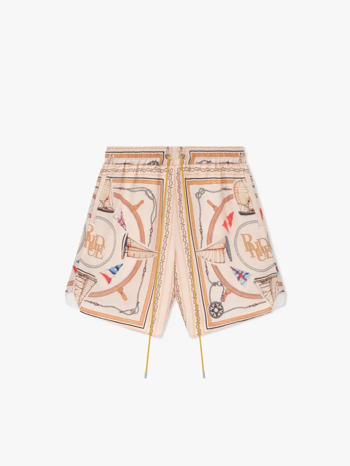Men Rhude Shorts NAUTICAL SILK SHORT Multi