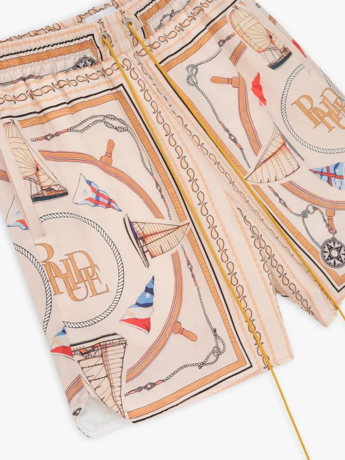 Men Rhude Shorts NAUTICAL SILK SHORT Multi Men Rhude Shorts NAUTICAL SILK SHORT Multi