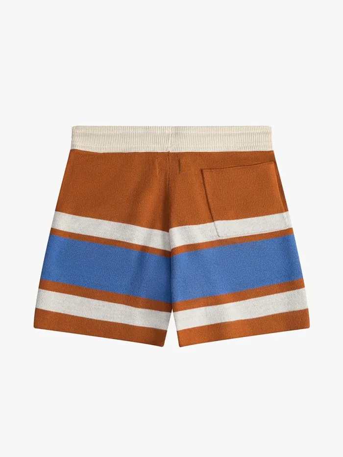 Men Rhude Shorts PAVIL RACING KNIT SHORT Brickcremeblue