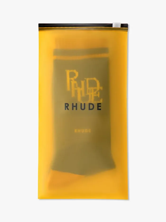 Men Rhude Socks SCRAMBLE LOGO SOCK Blackyellowcream Men Rhude Socks SCRAMBLE LOGO SOCK Blackyellowcream