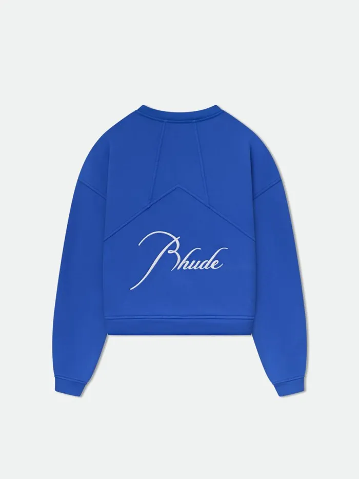 Men Rhude Sweatshirts CLASSIC CREWNECK Vtg Cobalt Blue