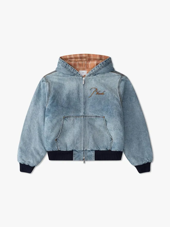 Men Rhude Sweatshirts DENIM HOODIE Indigo
