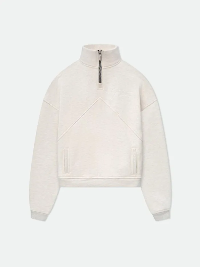 Men Rhude Sweatshirts QUARTER ZIP Oatmeal