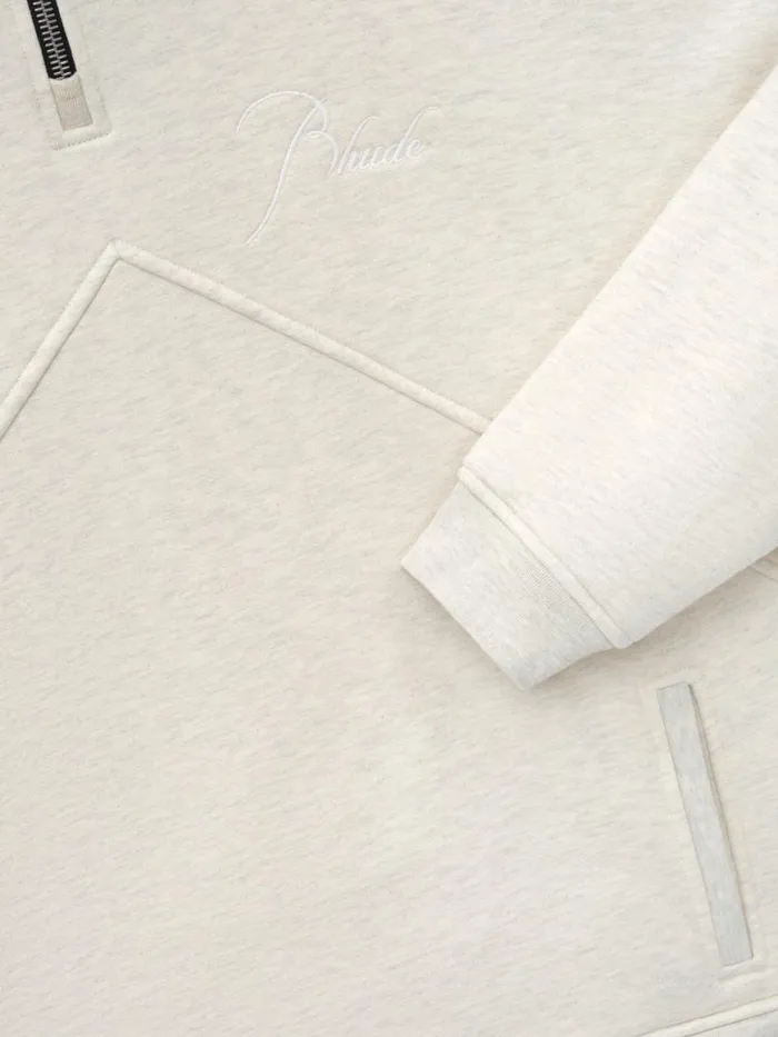 Men Rhude Sweatshirts QUARTER ZIP Oatmeal