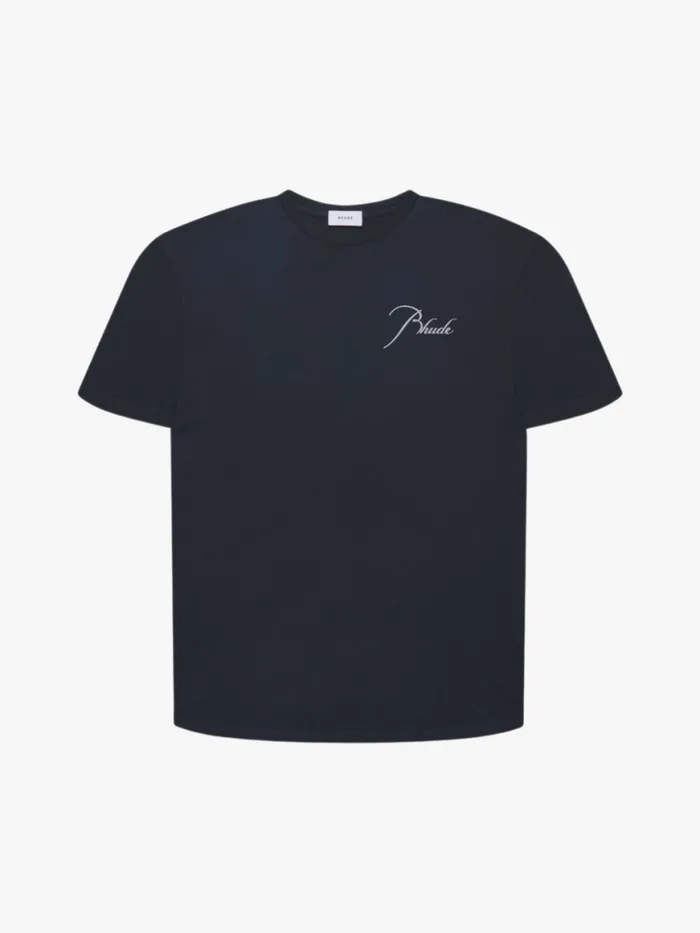 Men Rhude Tees 034LETS RAGE034 RH AUTOGRAPH TEE Blackwhite