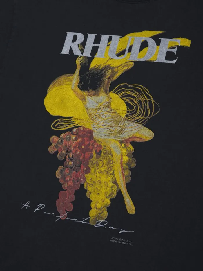Men Rhude Tees A PERFECT DAY TEE Vtg Black Men Rhude Tees A PERFECT DAY TEE Vtg Black