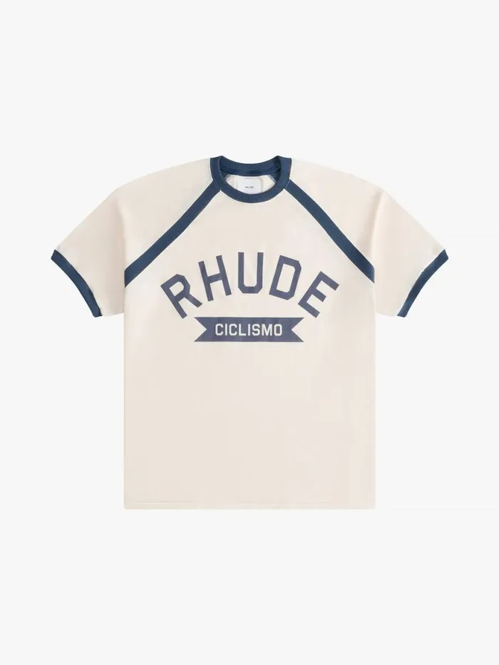 Men Rhude Tees CYCLIN RAGLAN TEE Vtg Offwhite Vtg blue