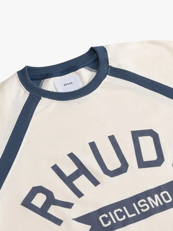 Men Rhude Tees CYCLIN RAGLAN TEE Vtg Offwhite Vtg blue Men Rhude Tees CYCLIN RAGLAN TEE Vtg Offwhite Vtg blue