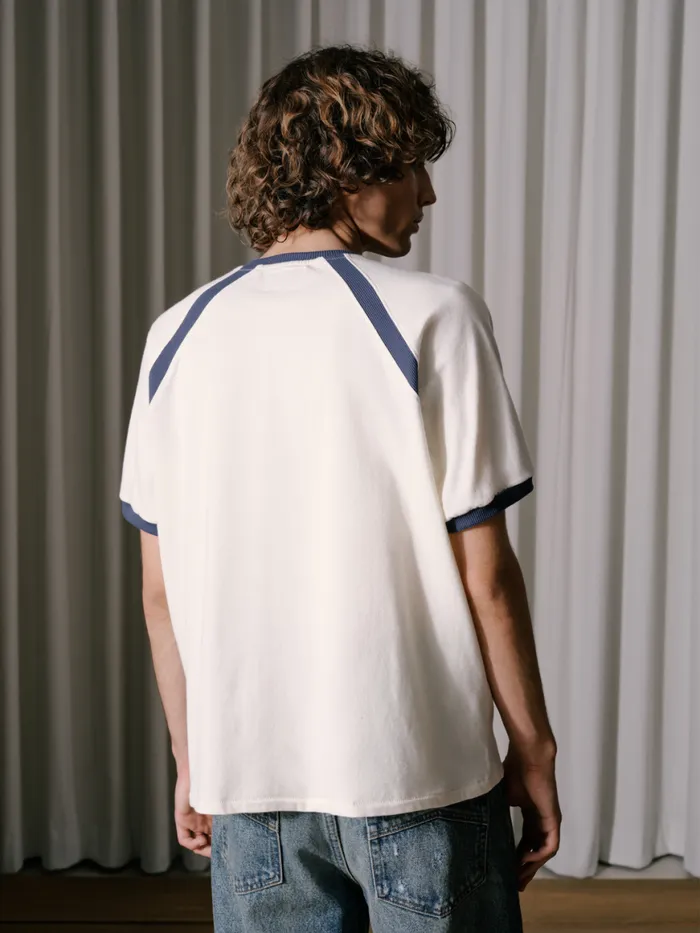 Men Rhude Tees CYCLIN RAGLAN TEE Vtg Offwhite Vtg blue Men Rhude Tees CYCLIN RAGLAN TEE Vtg Offwhite Vtg blue