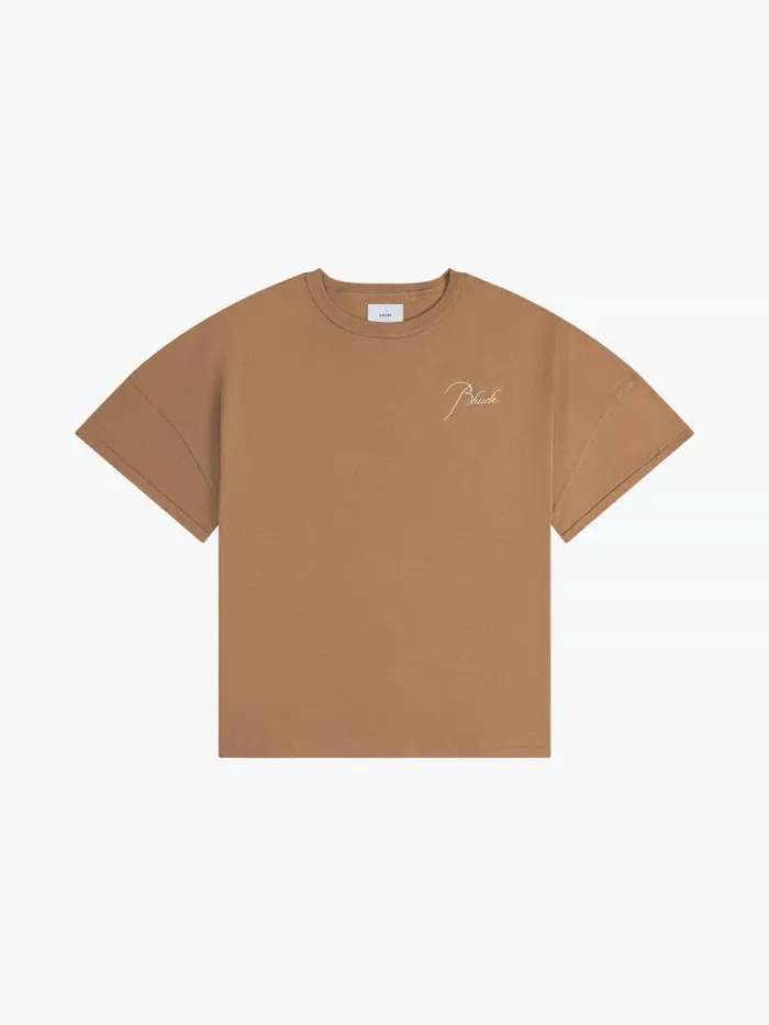 Men Rhude Tees REVERSE TEE Vtg Tan
