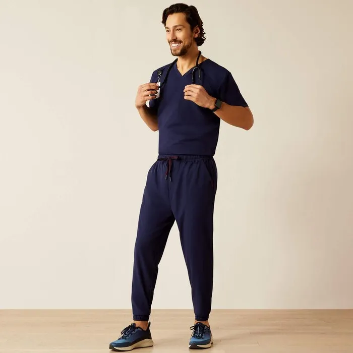 Men Scrubs Ariat Drew Cargo Stretch Jogger Scrub Pant Navy