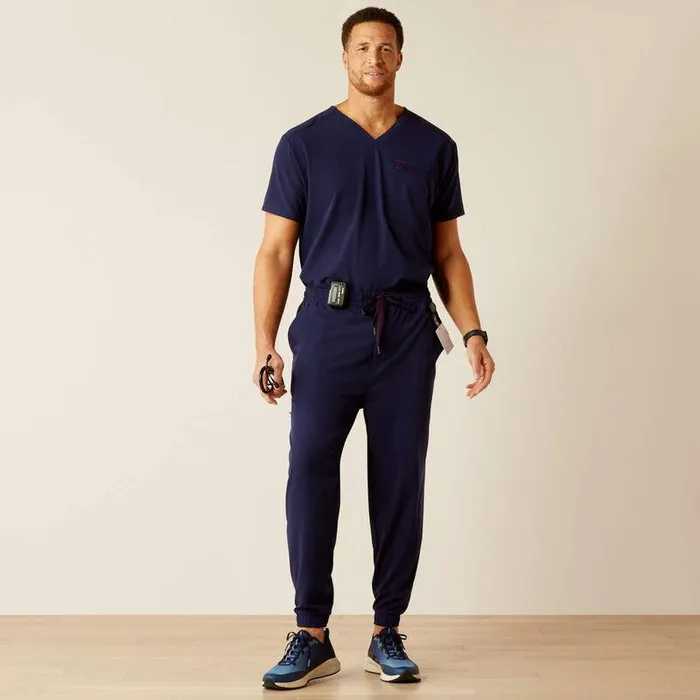 Men Scrubs Ariat Drew Cargo Stretch Jogger Scrub Pant Navy