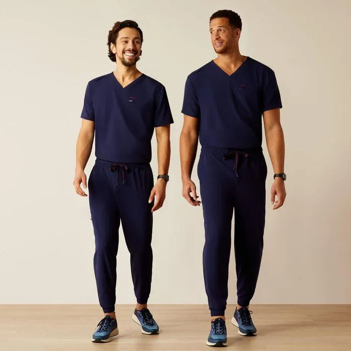 Men Scrubs Ariat Drew Cargo Stretch Jogger Scrub Pant Navy