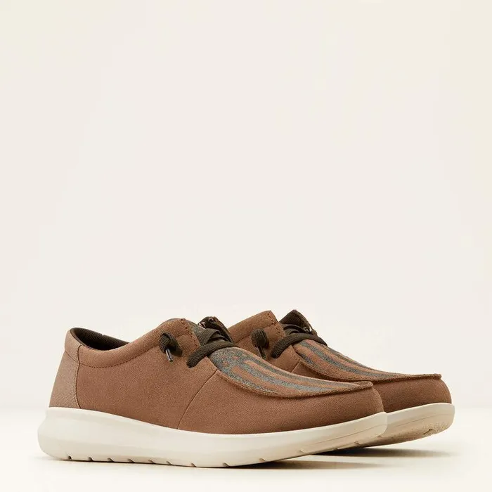 Men Shoes and Sneakers Ariat Hilo Brown Bomber Suedeamerican Flag Print
