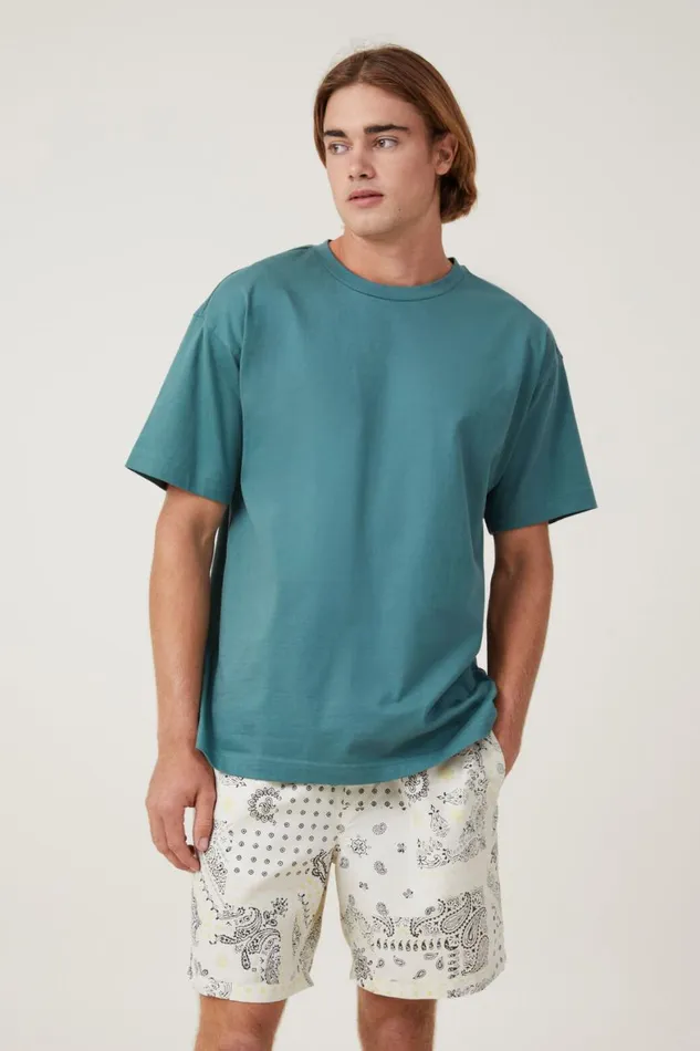 Men Shorts Cotton On Kahuna Short White Lemon Patchwork