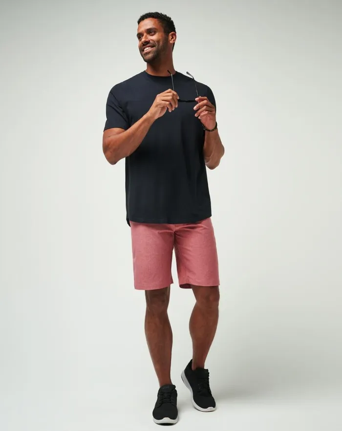Men Shorts TravisMathew SAND HARBOR SHORT 9IN Heather Garnet Rose Men Shorts TravisMathew SAND HARBOR SHORT 9IN Heather Garnet Rose