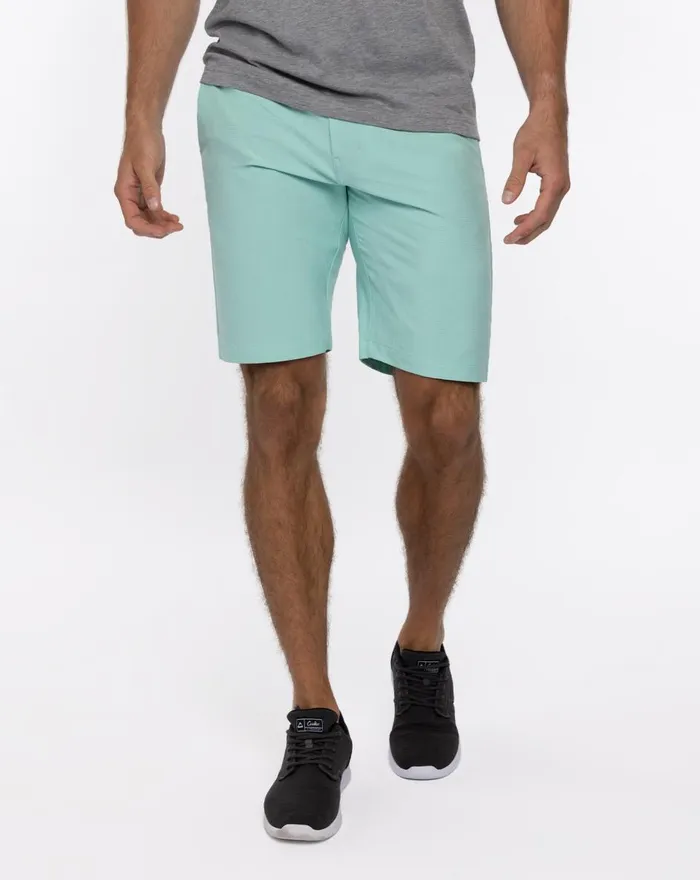 Men Shorts TravisMathew SAND HARBOR SHORT 9IN Heather Turquoise