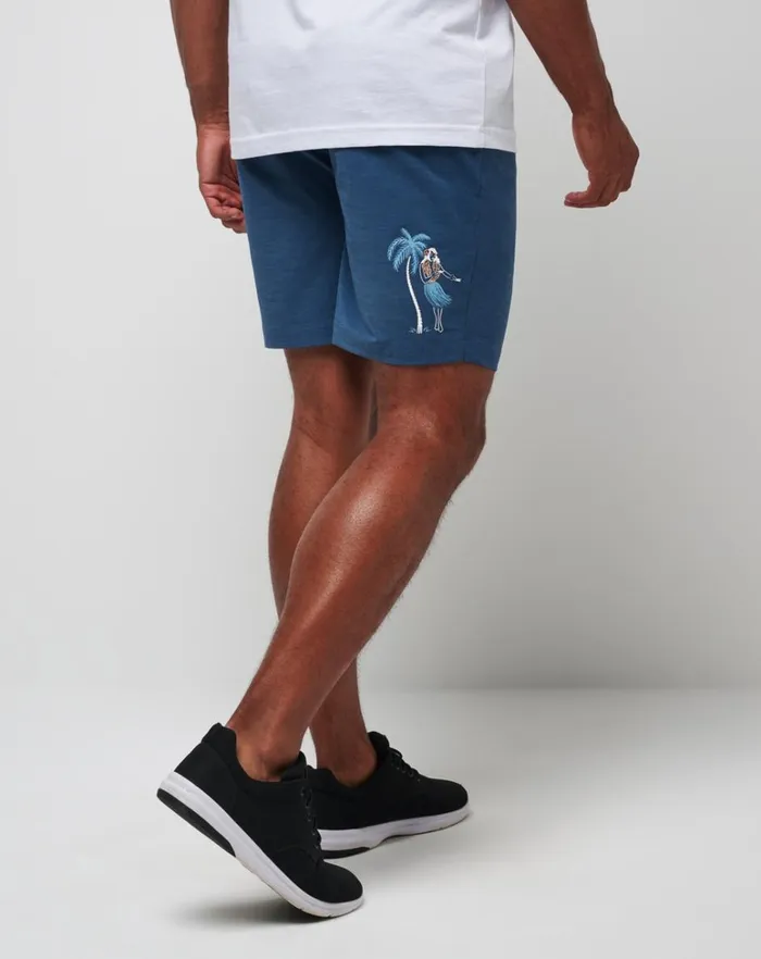 Men Shorts TravisMathew TECH CHINO SHORT 8IN Dark Teal Tiki Men Shorts TravisMathew TECH CHINO SHORT 8IN Dark Teal Tiki