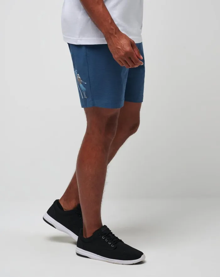 Men Shorts TravisMathew TECH CHINO SHORT 8IN Dark Teal Tiki Men Shorts TravisMathew TECH CHINO SHORT 8IN Dark Teal Tiki