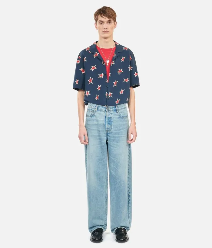 Men Straight Blue Jeans THE KOOPLES Pants and Shorts