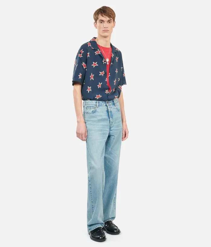 Men Straight Blue Jeans THE KOOPLES Pants and Shorts