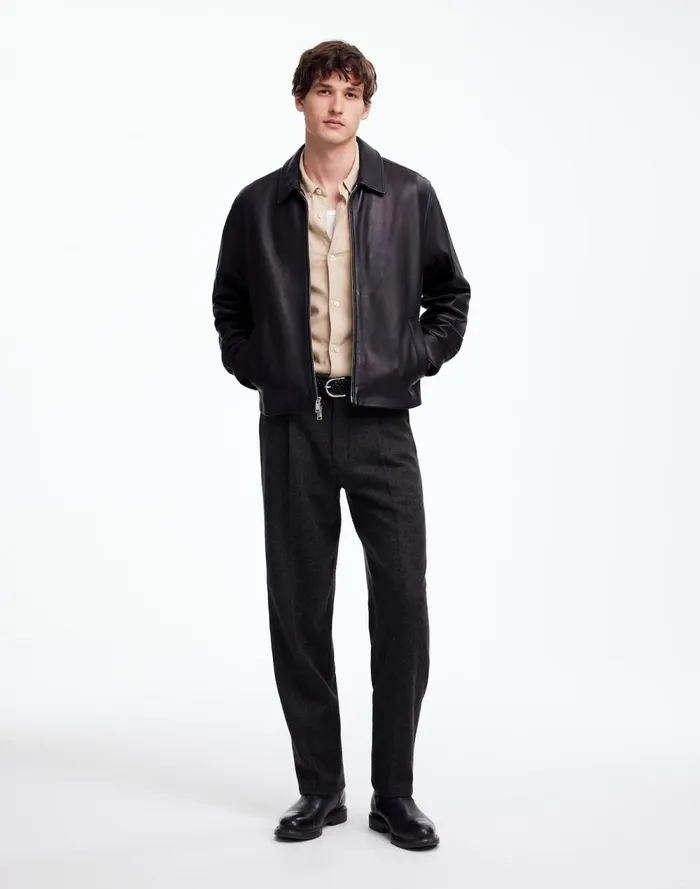 Men Suiting Madewell The Roebling Pleated Trouser In Italian Fabric Hthr Charcoal