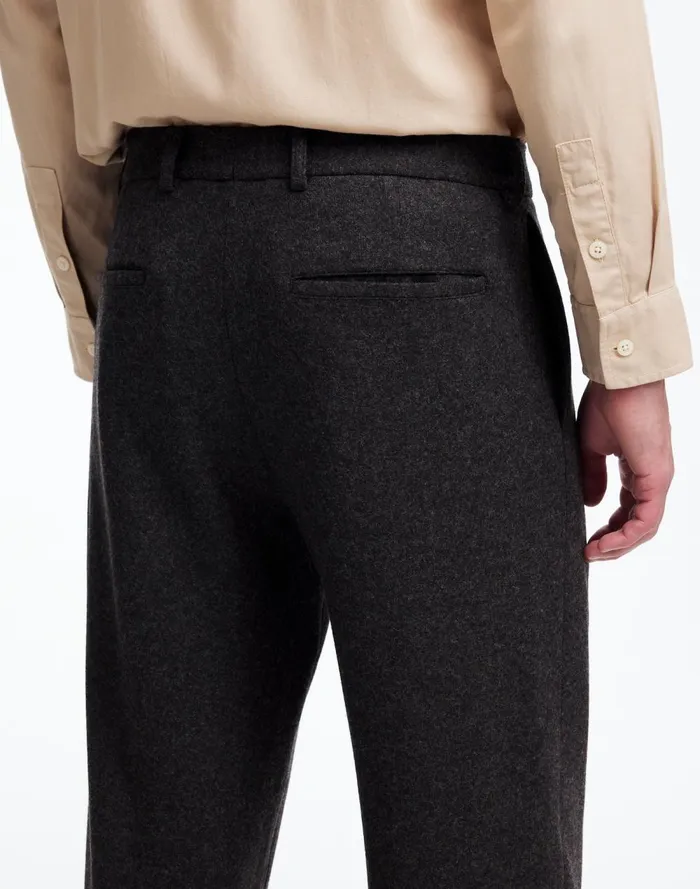 Men Suiting Madewell The Roebling Pleated Trouser In Italian Fabric Hthr Charcoal