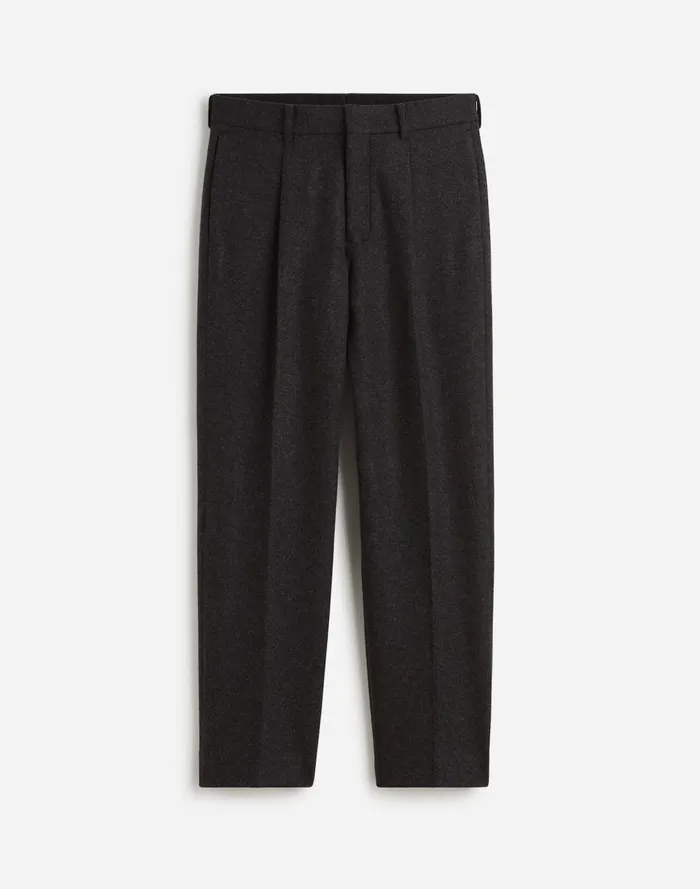 Men Suiting Madewell The Roebling Pleated Trouser In Italian Fabric Hthr Charcoal