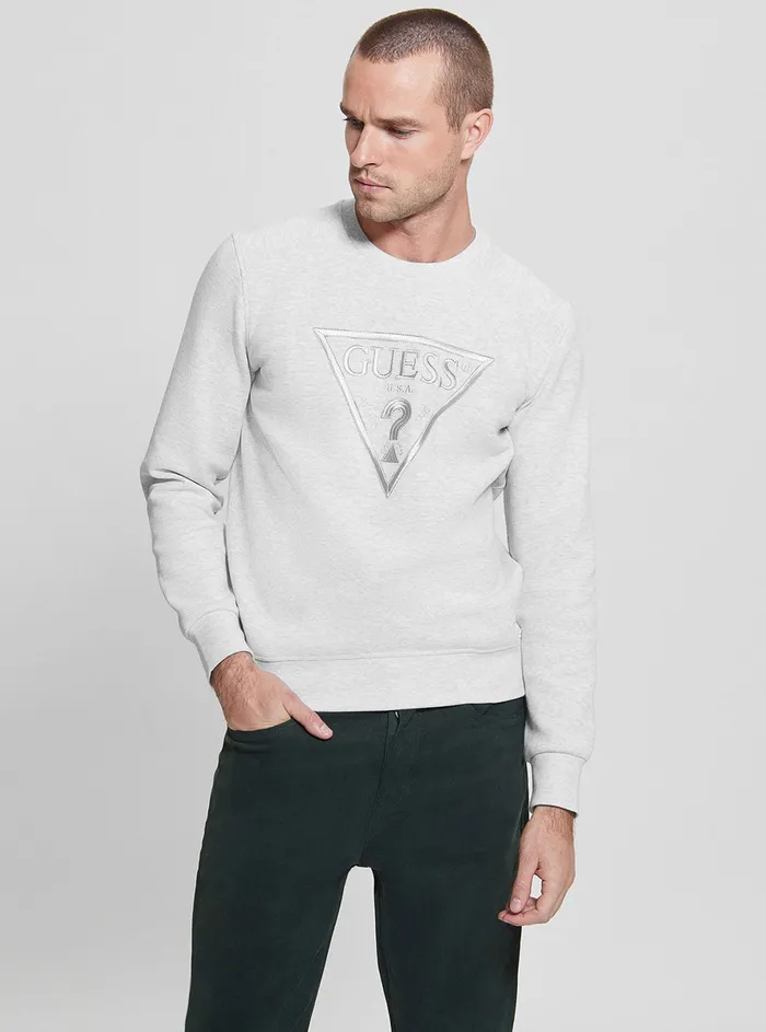 Men Sweaters and Knits GUESS Eco Grey Vil Logo Jumper