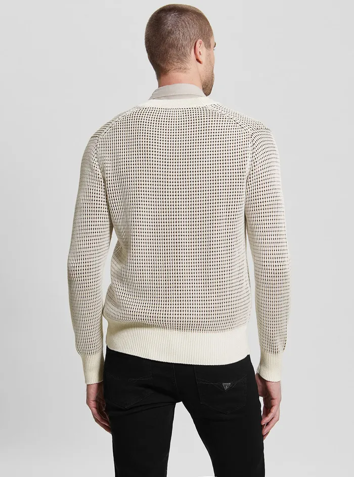 Men Sweaters and Knits GUESS Eco White Multi Tom Cardigan Men Sweaters and Knits GUESS Eco White Multi Tom Cardigan