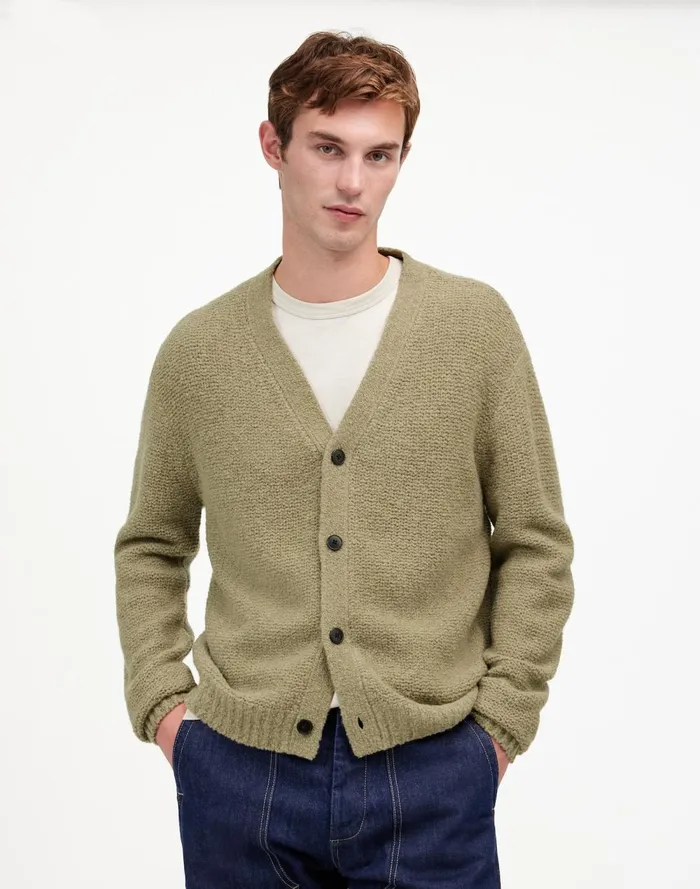 Men Sweaters Madewell Boucl Cardigan Sweater Faded Surplus