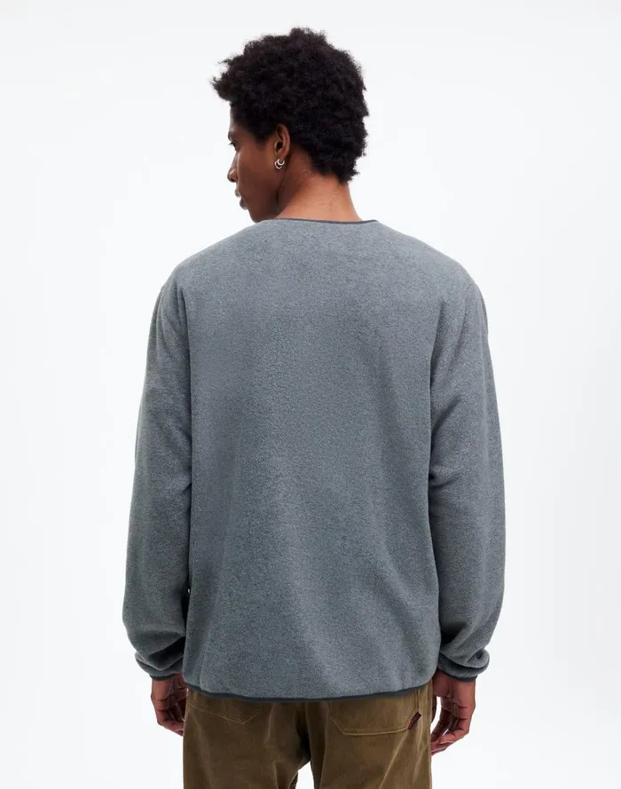 Men Sweaters Madewell Gramicci Fleece Cardigan Heather Charcoal