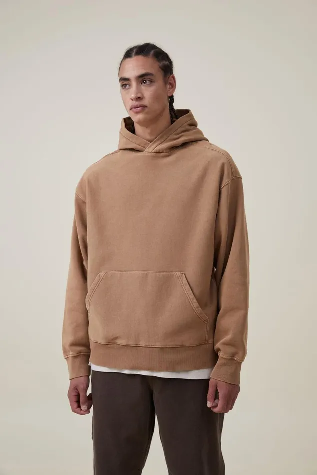 Men Sweats and Hoodies Cotton On Oversized Hoodie Burnt Almond